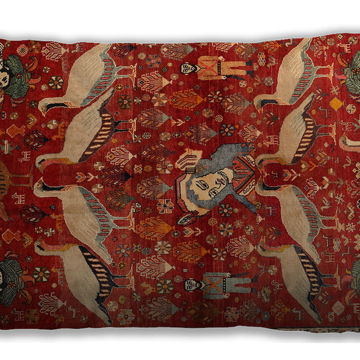Traditional Classic Rectangular Red Lumbar Throw Pillow, 13 inch by 19 inch, lbtr735