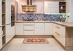 Machine Washable Traditional Red Rug in a Kitchen, wshtr737