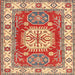 Square Traditional Red Geometric Rug, tr737