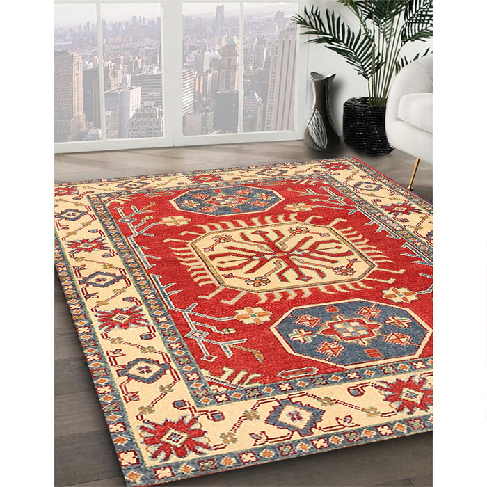 Machine Washable Traditional Red Rug in a Family Room, wshtr737