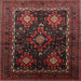 Square Traditional Reddish Brown Persian Rug, tr738