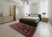 Traditional Reddish Brown Persian Rug in a Bedroom, tr738