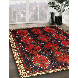 Traditional Reddish Brown Persian Rug in Family Room, tr739