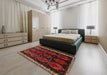 Machine Washable Traditional Sepia Brown Rug in a Bedroom, wshtr739