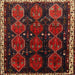 Square Traditional Reddish Brown Persian Rug, tr739