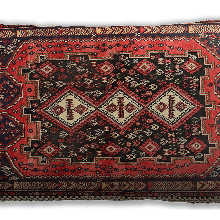 Traditional Classic Rectangular Saffron Red Lumbar Throw Pillow, 13 inch by 19 inch, lbtr741