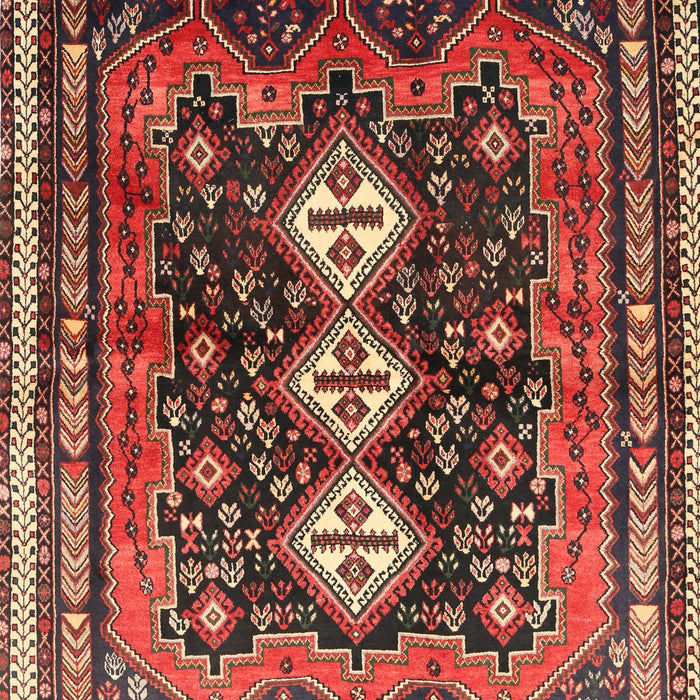 Machine Washable Traditional Saffron Red Rug, wshtr741