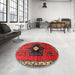 Round Traditional Brown Persian Rug in a Office, tr742
