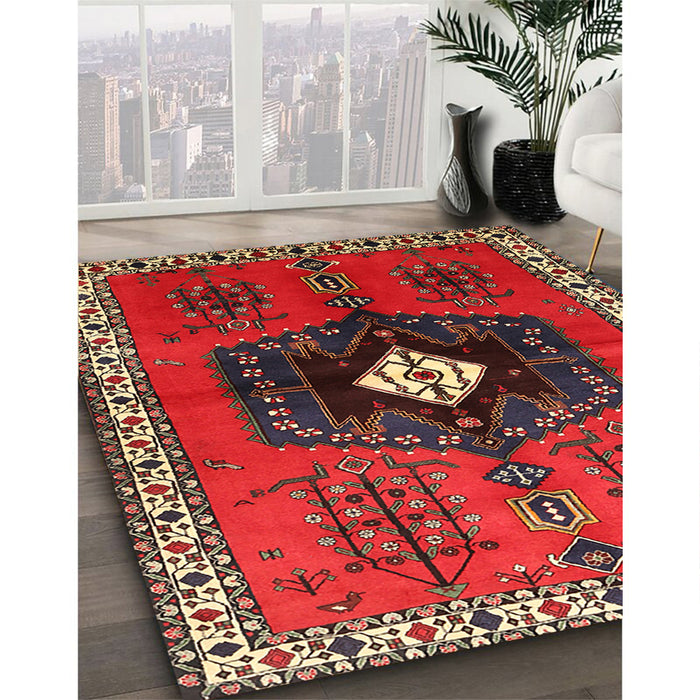 Machine Washable Traditional Brown Rug in a Family Room, wshtr742