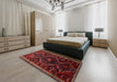 Machine Washable Traditional Sepia Brown Rug in a Bedroom, wshtr743