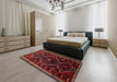 Traditional Reddish Brown Persian Rug in a Bedroom, tr743