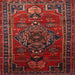 Square Traditional Chestnut Brown Persian Rug, tr744
