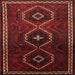 Round Machine Washable Traditional Dark Brown Rug, wshtr745