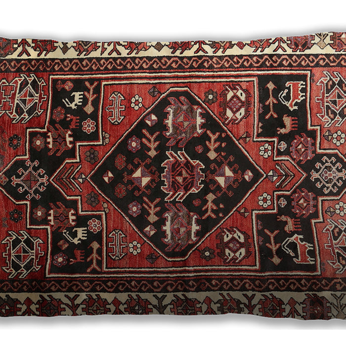 Traditional Classic Rectangular Saffron Red Lumbar Throw Pillow, 13 inch by 19 inch, lbtr747