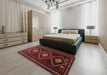 Machine Washable Traditional Tomato Red Rug in a Bedroom, wshtr748