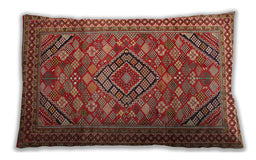 Traditional Classic Rectangular Peru Brown Lumbar Throw Pillow, 13 inch by 19 inch, lbtr74