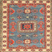 Square Traditional Light French Beige Brown Geometric Rug, tr751