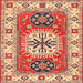 Round Machine Washable Traditional Red Rug, wshtr753