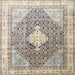 Square Traditional Light Gold Persian Rug, tr754