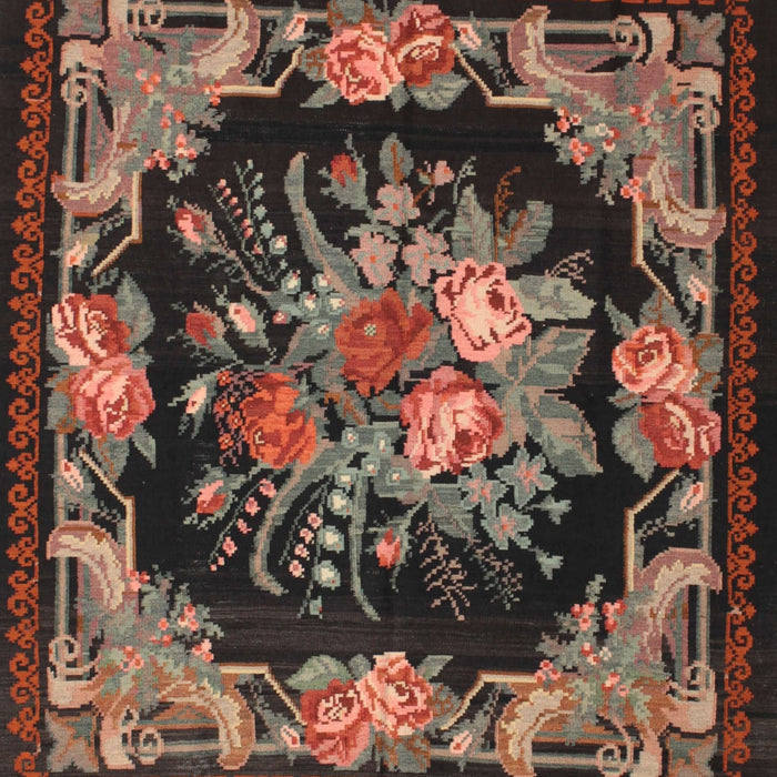 Traditional Bakers Brown Medallion Rug, tr757