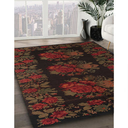 Traditional Red Medallion Rug in Family Room, tr758