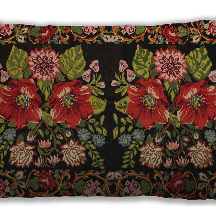 Traditional Classic Rectangular Deep Red Lumbar Throw Pillow, 13 inch by 19 inch, lbtr759