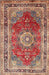 Traditional Fire Brick Red Medallion Rug, tr75