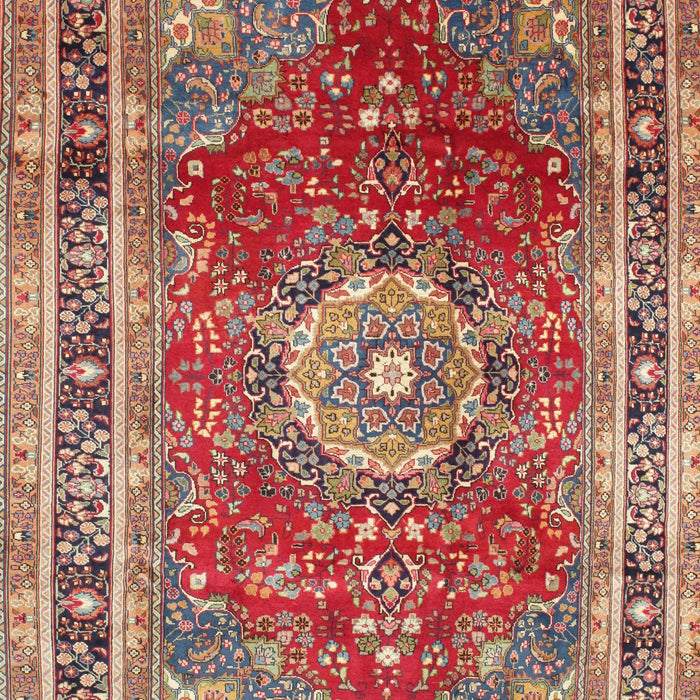 Traditional Fire Brick Red Medallion Rug, tr75