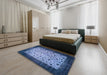 Machine Washable Traditional Blue Rug in a Bedroom, wshtr761