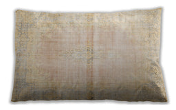 Traditional Classic Rectangular Deep Peach Orange Lumbar Throw Pillow, 13 inch by 19 inch, lbtr762