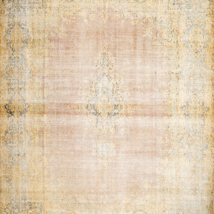 Machine Washable Traditional Deep Peach Orange Rug, wshtr762