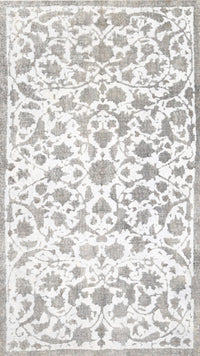 Machine Washable Traditional Pearl White Beige Rug, wshtr763