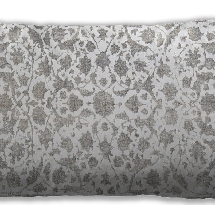 Traditional Classic Rectangular Pearl White Beige Lumbar Throw Pillow, 13 inch by 19 inch, lbtr763