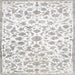 Square Traditional Pearl White Beige Persian Rug, tr763