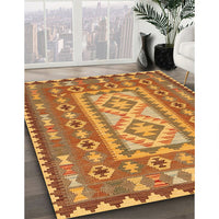 Traditional Mahogany Brown Persian Rug, tr765