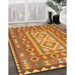 Traditional Mahogany Brown Persian Rug in Family Room, tr765
