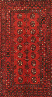 Machine Washable Traditional Saffron Red Rug, wshtr766