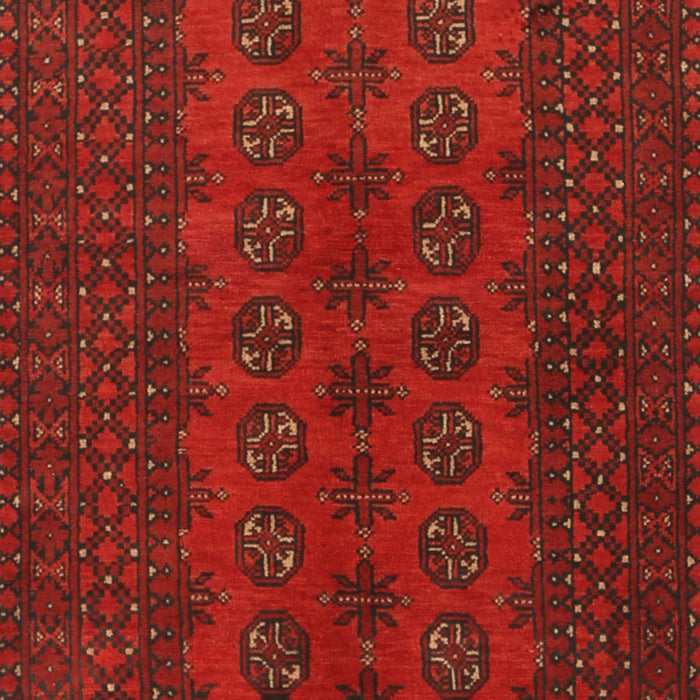 Machine Washable Traditional Saffron Red Rug, wshtr766