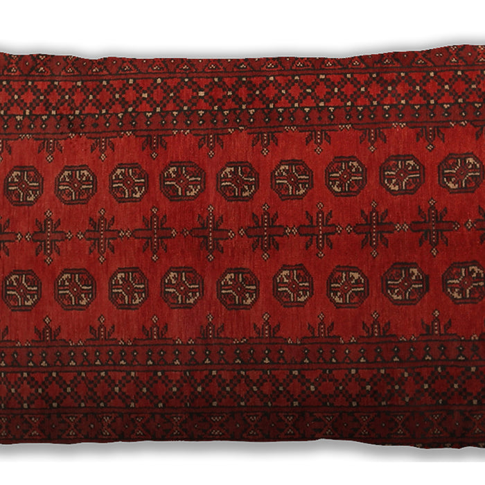 Traditional Classic Rectangular Saffron Red Lumbar Throw Pillow, 13 inch by 19 inch, lbtr766