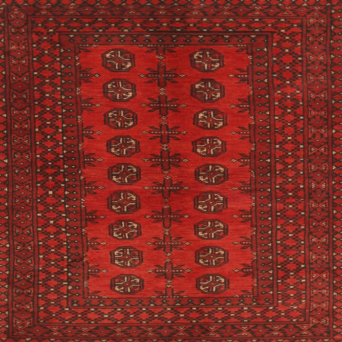 Square Traditional Saffron Red Persian Rug, tr766