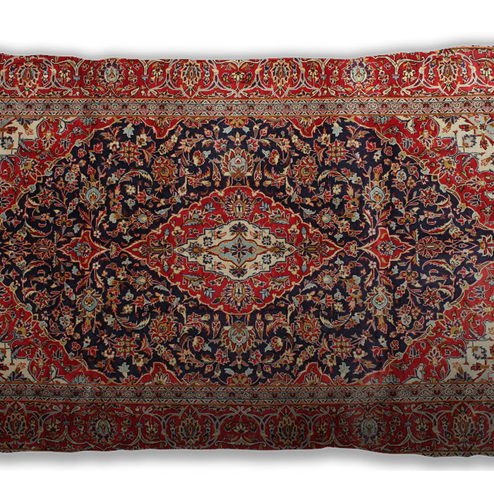 Traditional Classic Rectangular Tomato Red Lumbar Throw Pillow, 13 inch by 19 inch, lbtr76