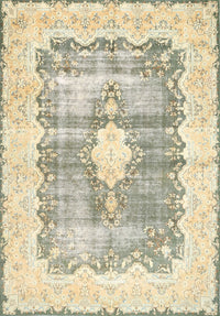 Machine Washable Traditional Khaki Gold Rug, wshtr771