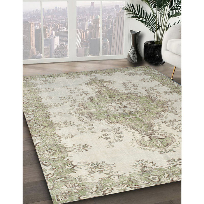Machine Washable Traditional Desert Sand Beige Rug in a Family Room, wshtr777