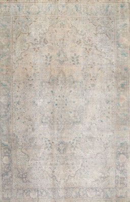 Machine Washable Traditional Sage Green Rug, wshtr778