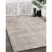 Machine Washable Traditional Pale Silver Gray Rug in a Family Room, wshtr779
