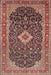 Machine Washable Traditional Brown Red Rug, wshtr77