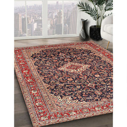 Machine Washable Traditional Brown Red Rug in a Family Room, wshtr77