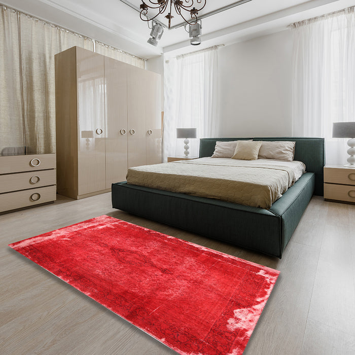 Traditional Red Persian Rug in a Bedroom, tr781