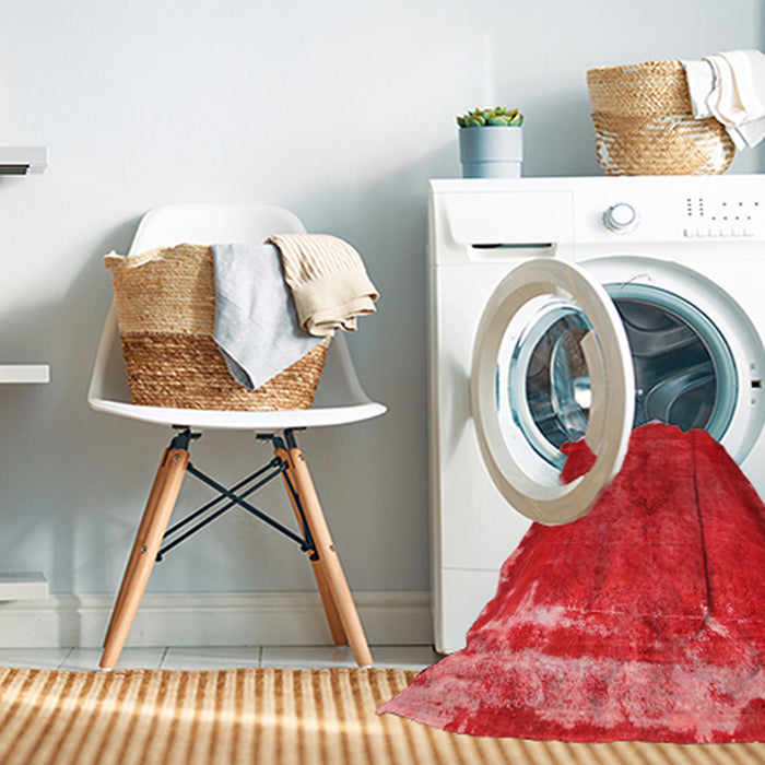 Machine Washable Traditional Red Rug in a Washing Machine, wshtr781