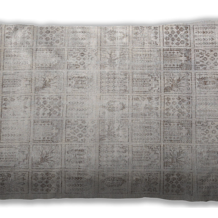 Traditional Classic Rectangular Dark White Beige Lumbar Throw Pillow, 13 inch by 19 inch, lbtr782
